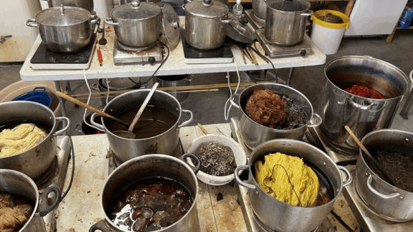 Iceland knitting retreat natural dye pots